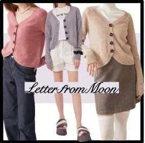 LETTER FROM MOON  |Casual Style Unisex Street Style Logo Cardigans