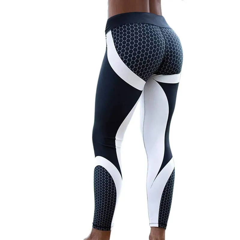 Li-Fi Yoga Pants Honeycomb Carbon Leggings Women Fitness Wear Workout Sports Running Leggings Push Up Gym Elastic Slim Pants