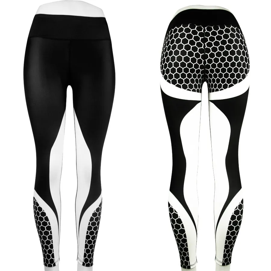 Li-Fi Yoga Pants Honeycomb Carbon Leggings Women Fitness Wear Workout Sports Running Leggings Push Up Gym Elastic Slim Pants