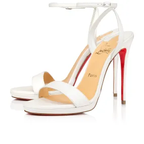 Loubi Queen 120mm White Nappa Leather Sandals