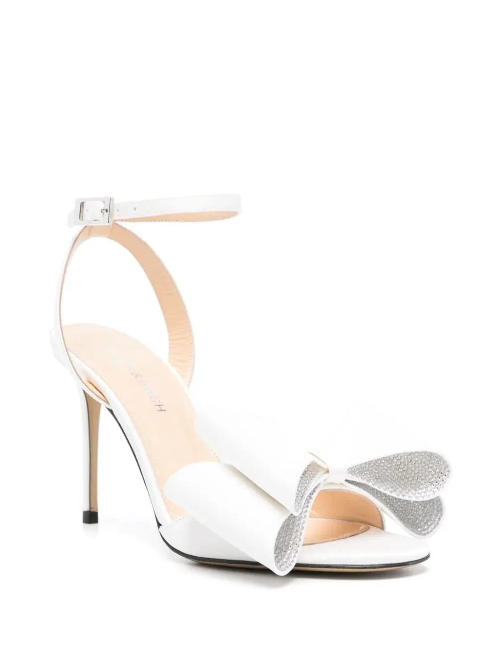 MACH & MACH Le Cadeau 95mm White Satin Sandals