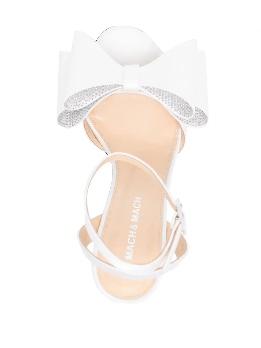 MACH & MACH Le Cadeau 95mm White Satin Sandals