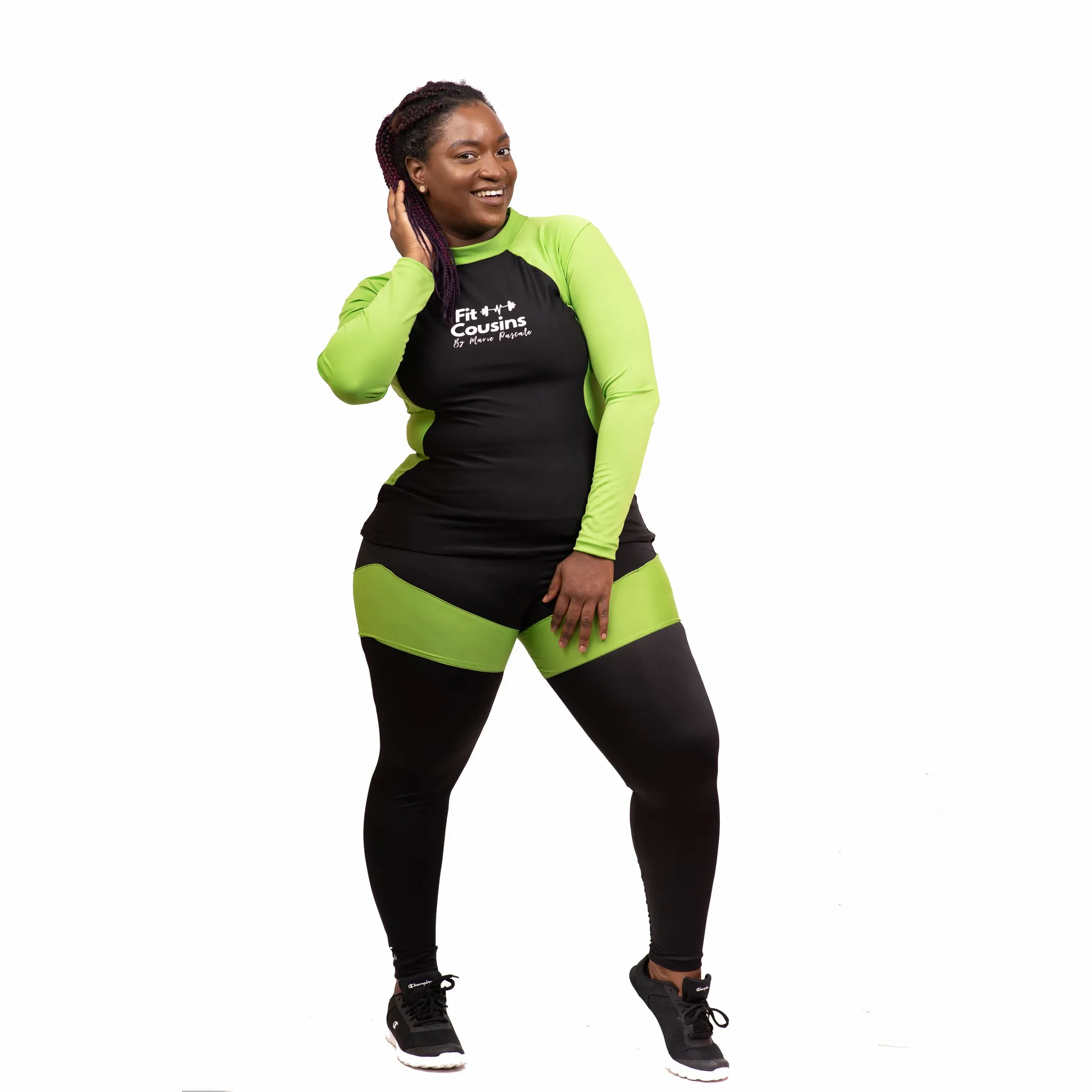 Marie's Green Biker Leggings - Women's Daring Workout Leggings