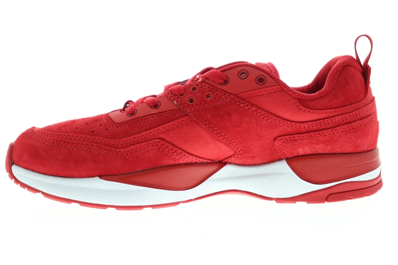 Mens Red Suede Low Top Skate Sneakers Shoes for Google.