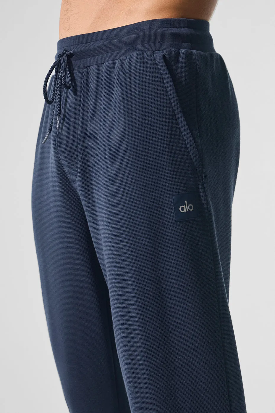 Micro Waffle Fast Break Jogger - Navy - Navy Blue Jogger Pants