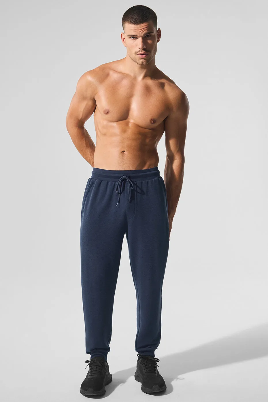 Micro Waffle Fast Break Jogger - Navy - Navy Blue Jogger Pants