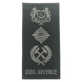 MINI SCDF RANK PATCH BLACK FOLIAGE - COMMISSIONER (COMR)