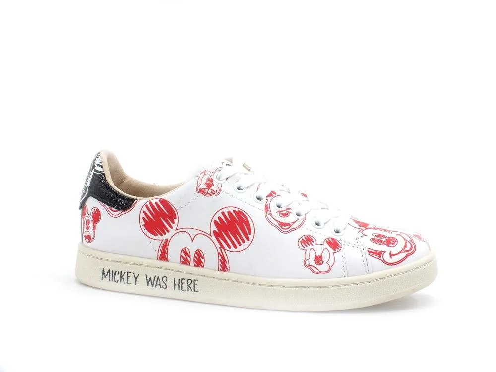 MOA Disney Mickey Mouse White Red Black Sneaker Sketch - Master Of Arts (MC467CO)