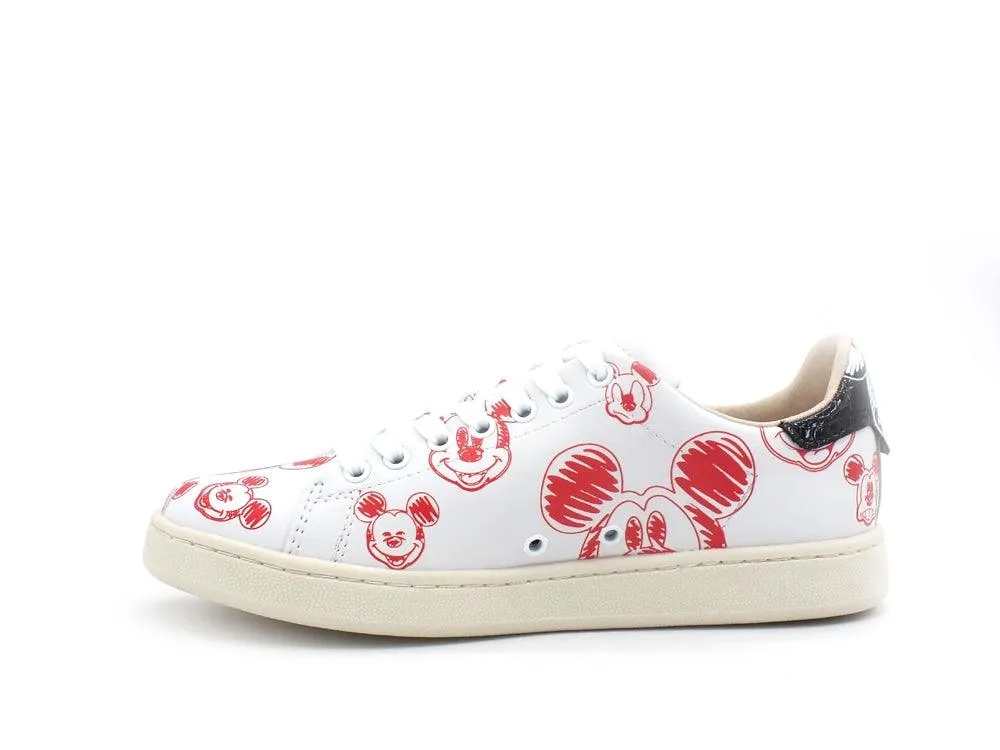 MOA Disney Mickey Mouse White Red Black Sneaker Sketch - Master Of Arts (MC467CO)