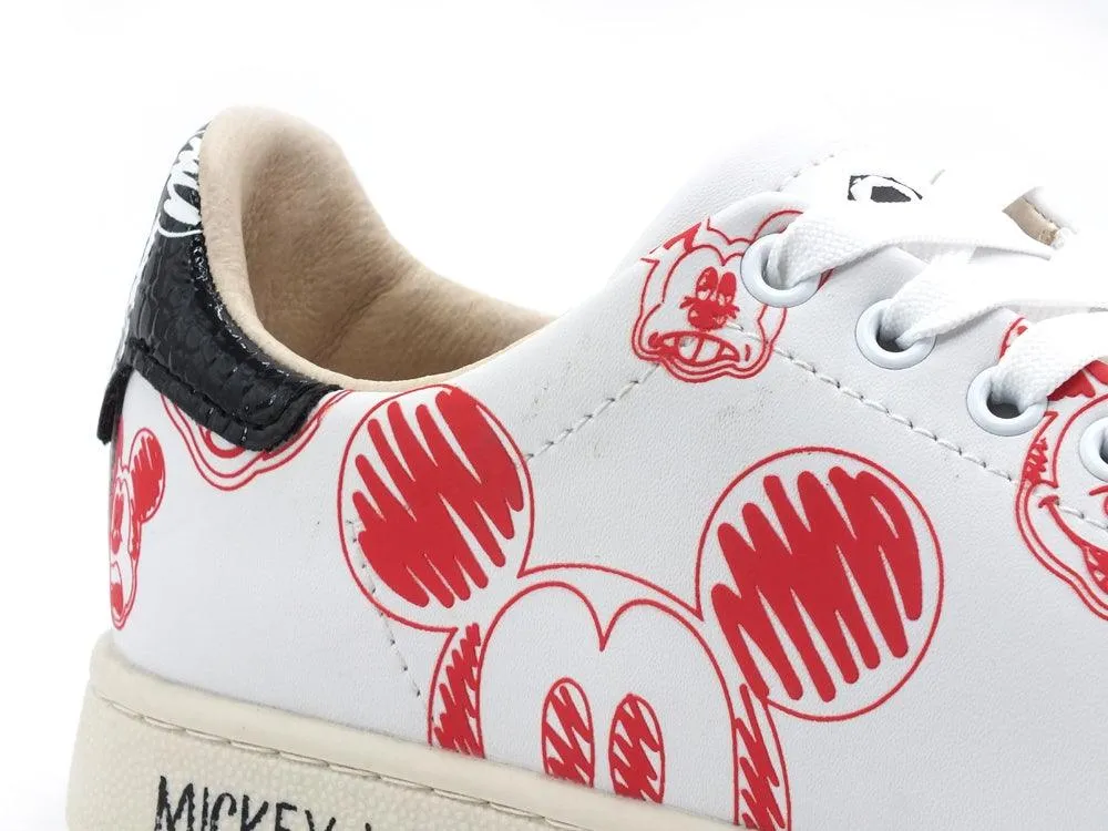 MOA Disney Mickey Mouse White Red Black Sneaker Sketch - Master Of Arts (MC467CO)