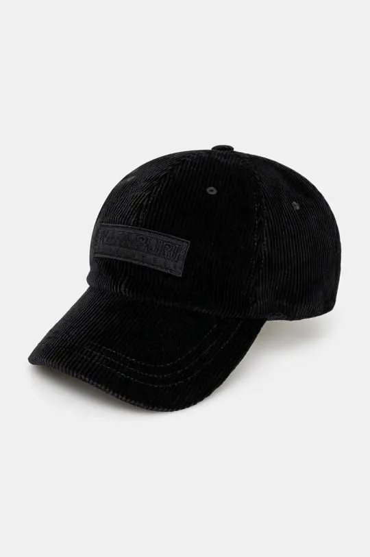 Napapijri black corduroy baseball cap F-Aar NP0A4IB20411