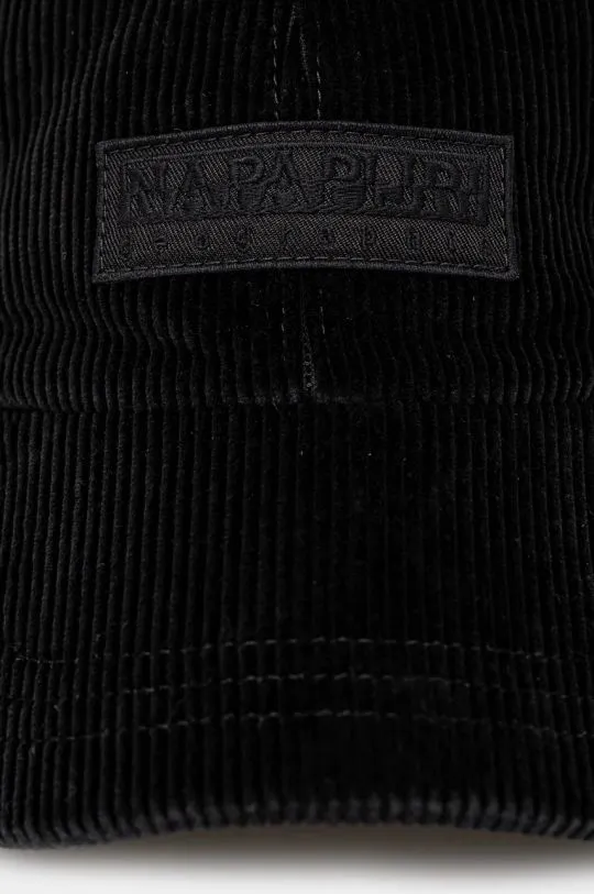 Napapijri black corduroy baseball cap F-Aar NP0A4IB20411