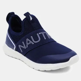 Nautica Boys' Slip-On Sneaker with Logo Strap in Ice Blue