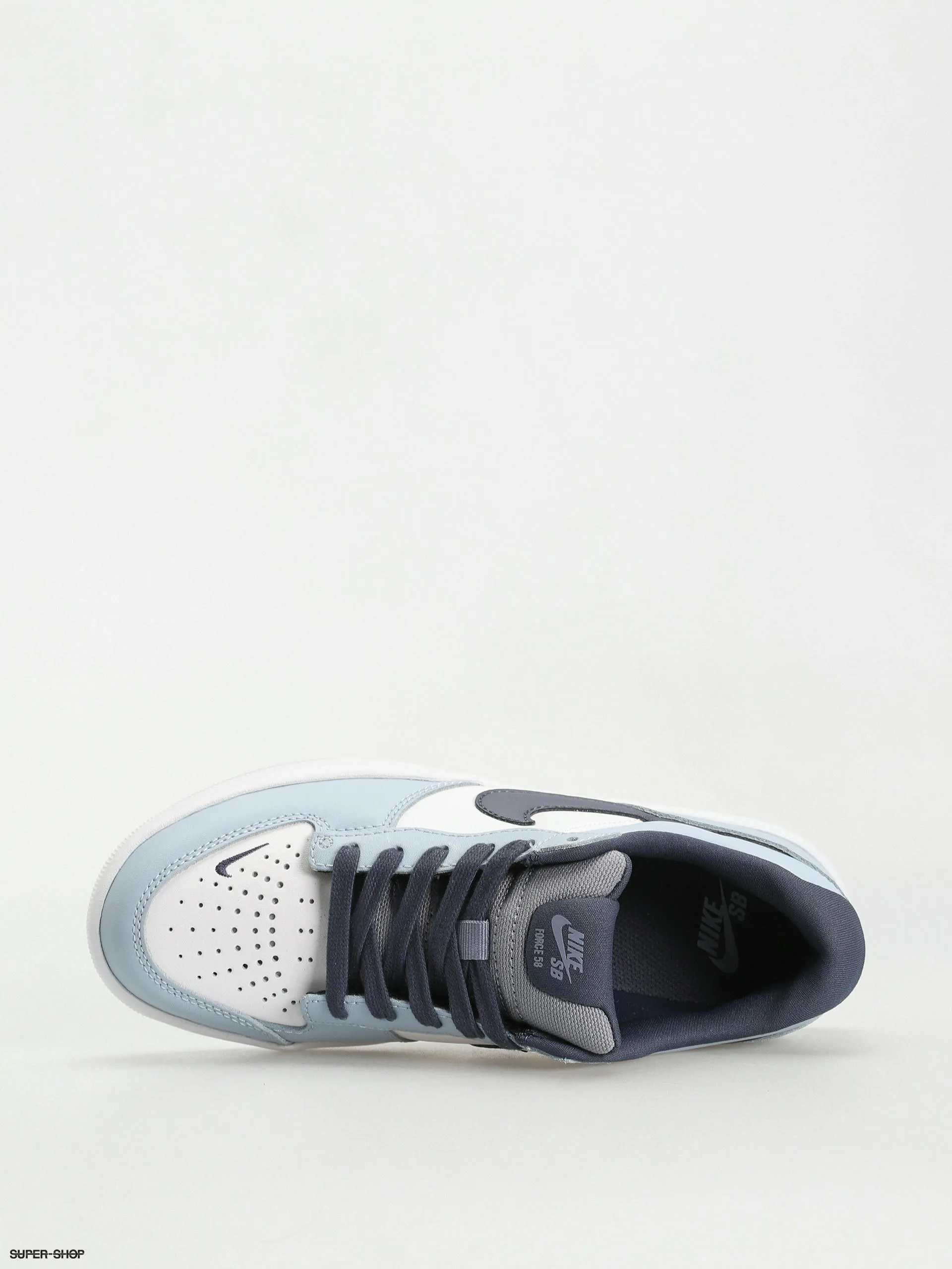 Nike SB Force 58 Prm L Shoes in White/Thunder Blue Ashen Slate