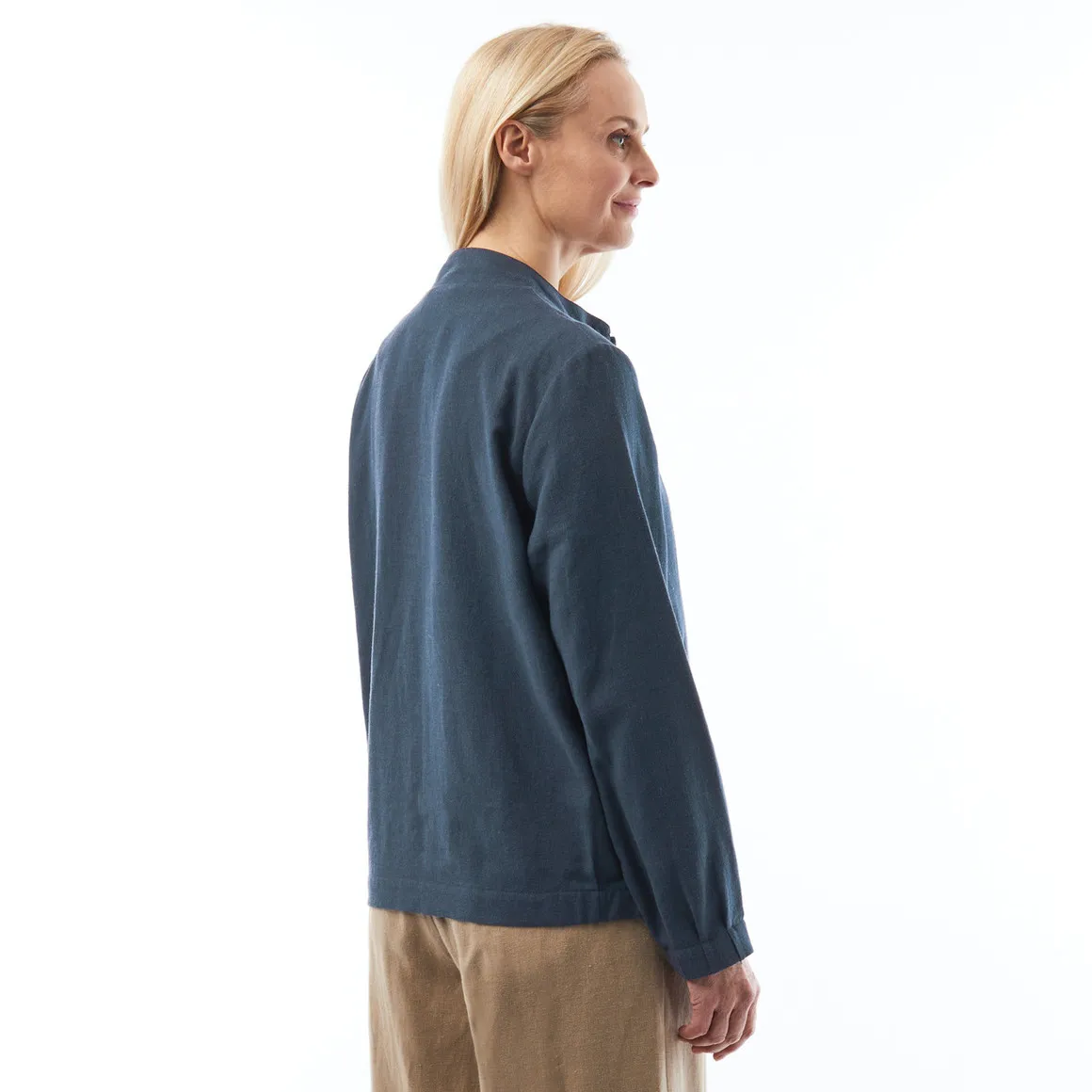 Ocean Blue Linen Jacket for Women