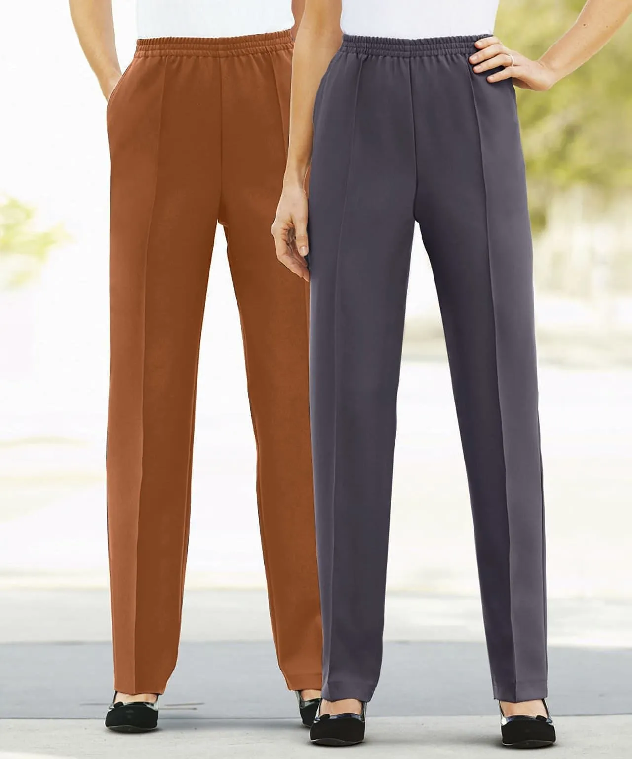 2-Pack Ladies Pull-On Trousers