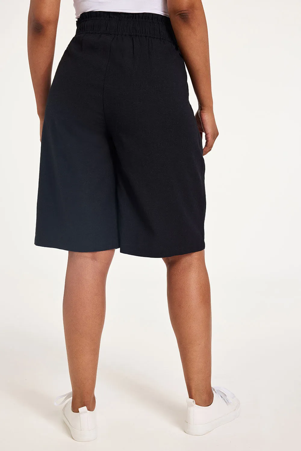 Linen Shorts with Paperbag Waist