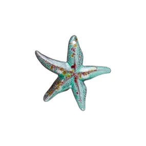 Pendant, Starfish 40x37.5mm, Enameled Brass Peppermint Blend, by Gardanne Beads (1 Piece)