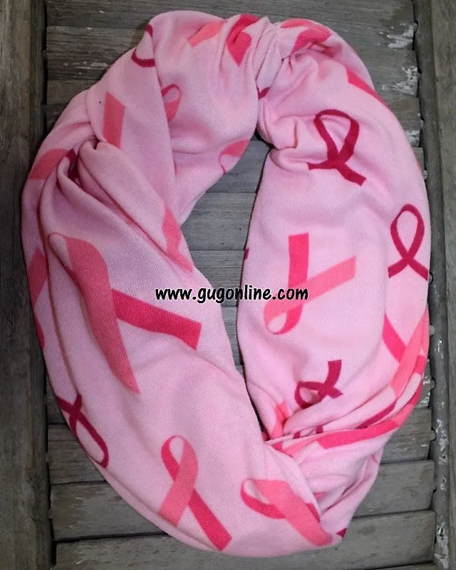 Pink Breast Cancer Ribbon Infinity Scarf - Only 1 Left!