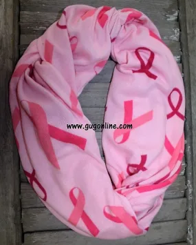 Pink Breast Cancer Ribbon Infinity Scarf - Only 1 Left!