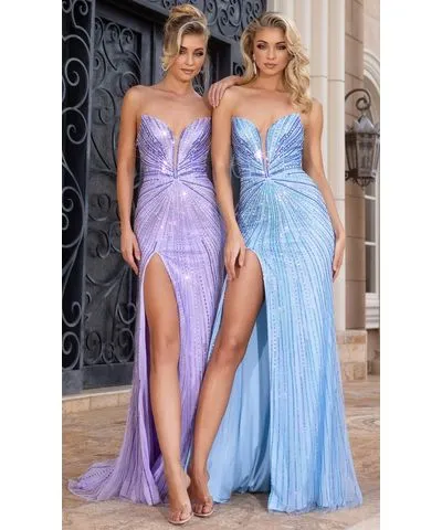 Plunging V-Neck Prom Dress by Portia and Scarlett PS25167