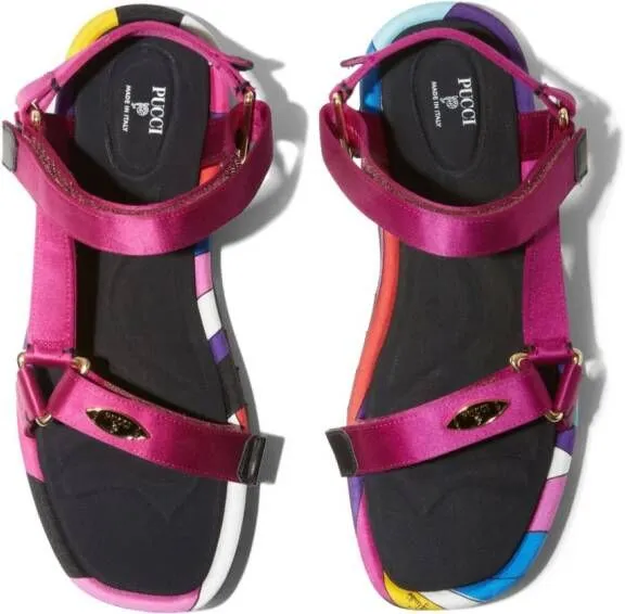 PUCCI Crush logo-plaque flat sandals Pink