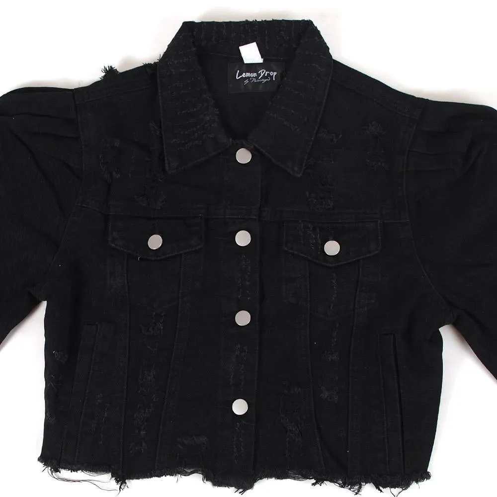 Puffed Sleeve Denim Jacket - Riley