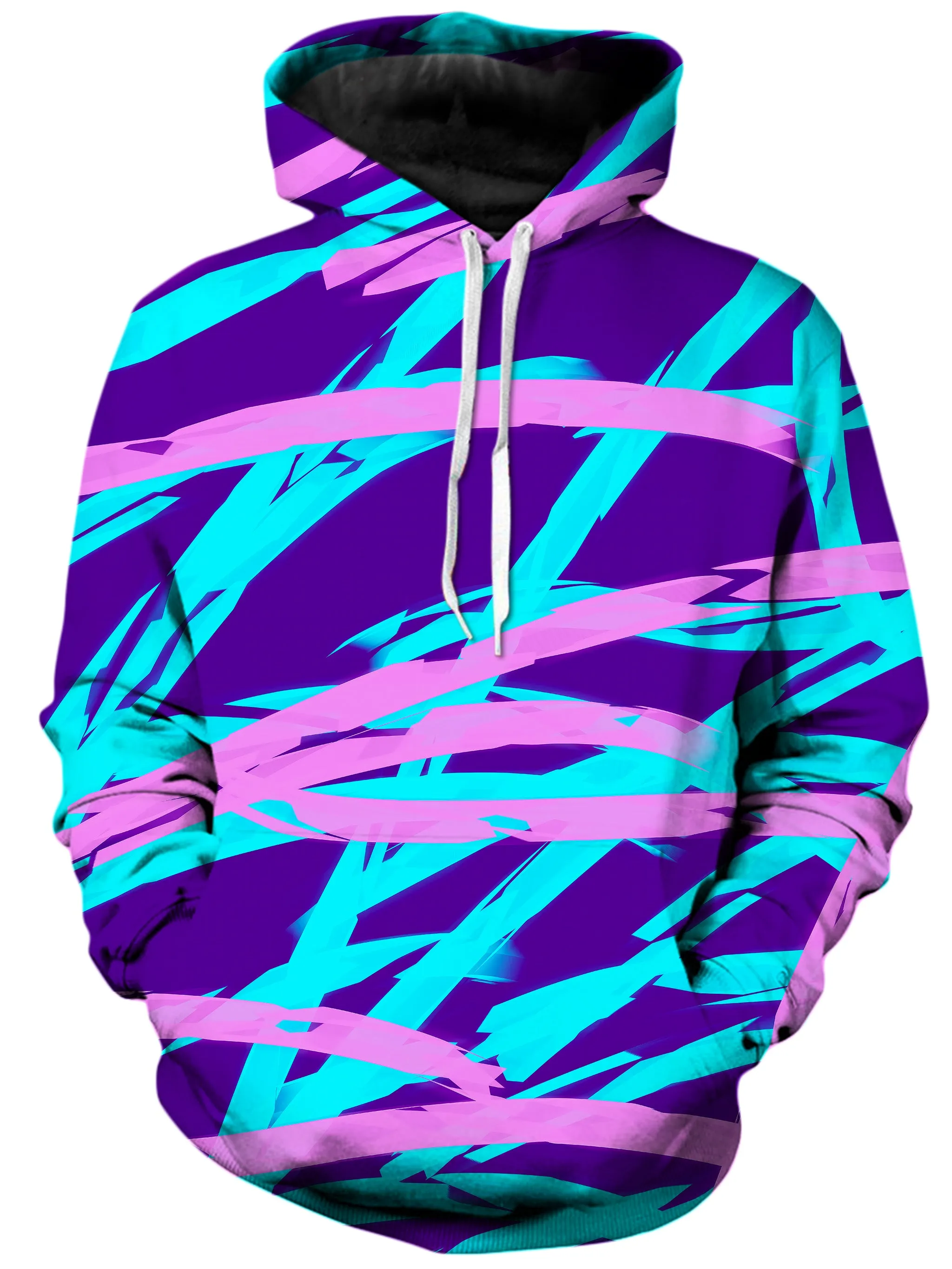 Unisex Purple Blue Rave Abstract Hoodie