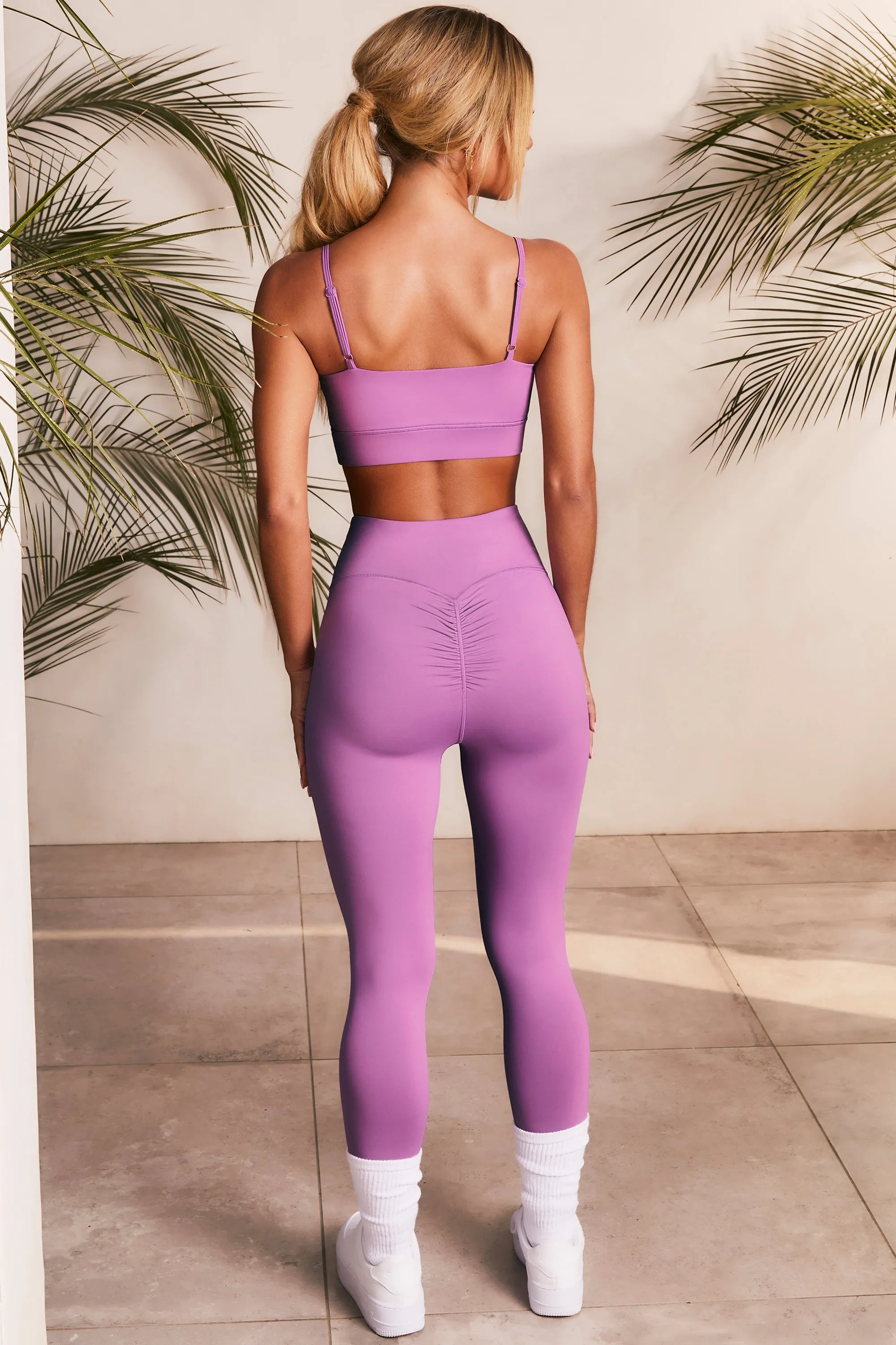 Purple Sprint Petite Slinky Leggings with Scrunch Bum