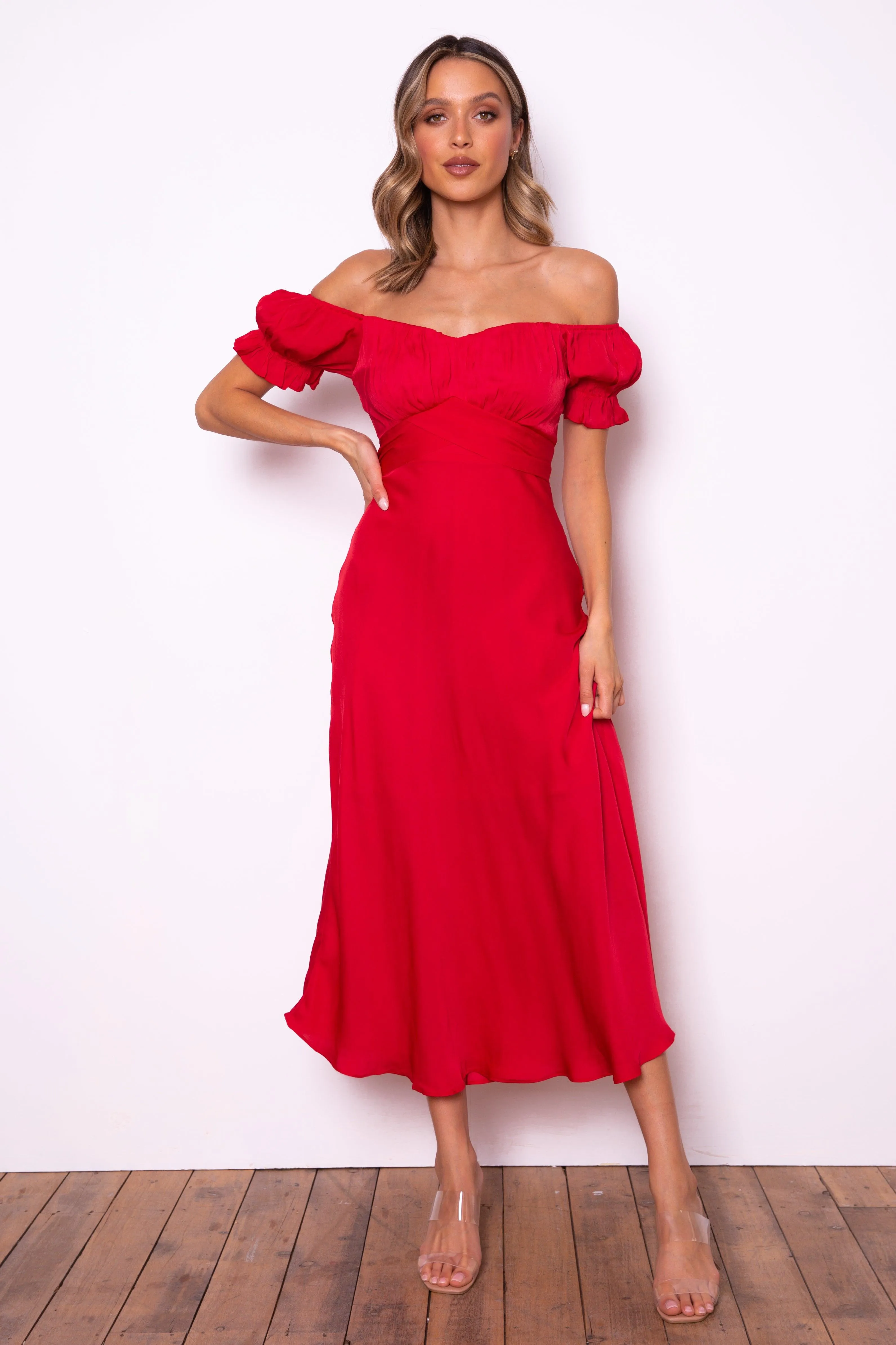 Red Sleeveless Plunging Neckline Bodycon Dress