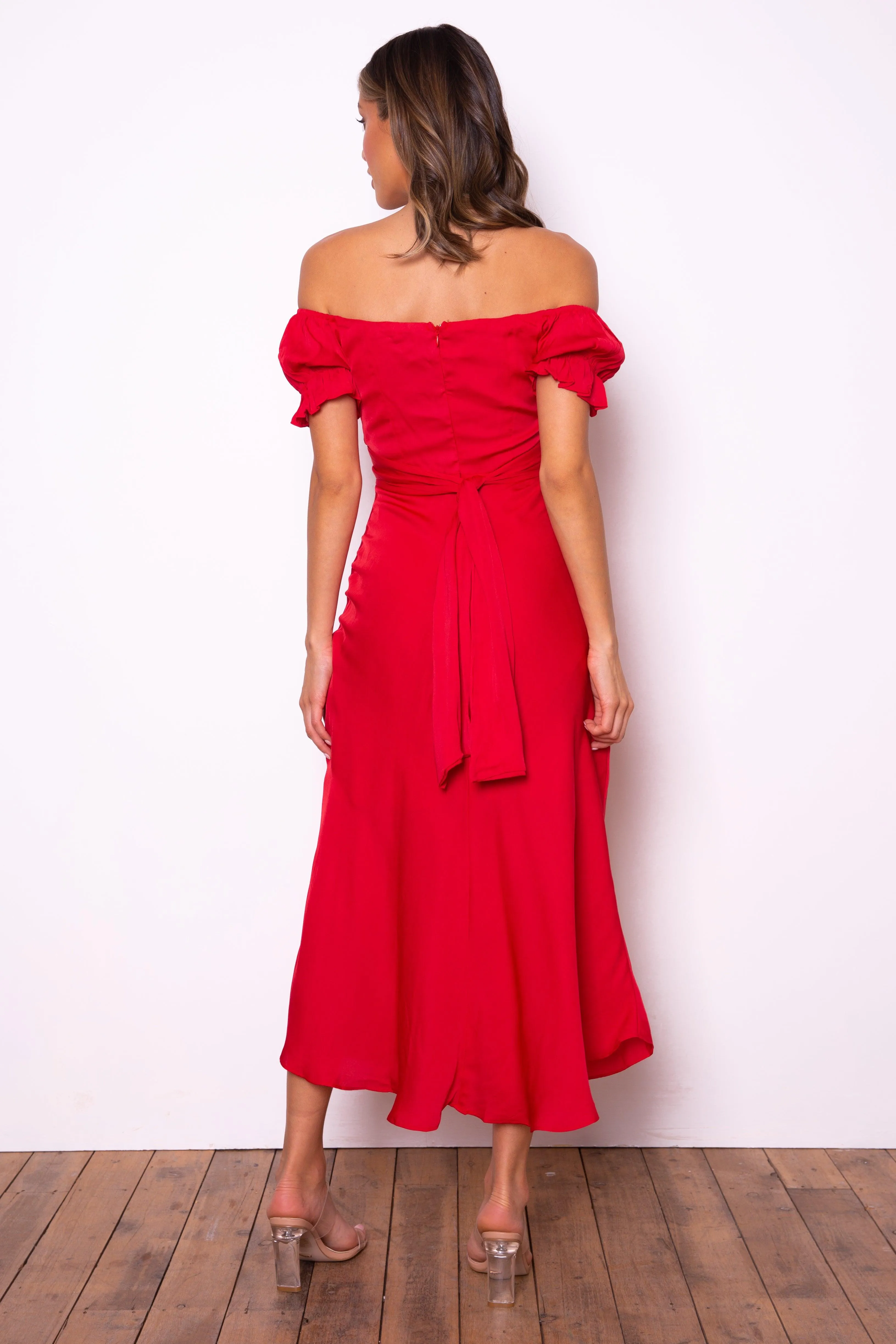 Red Sleeveless Plunging Neckline Bodycon Dress