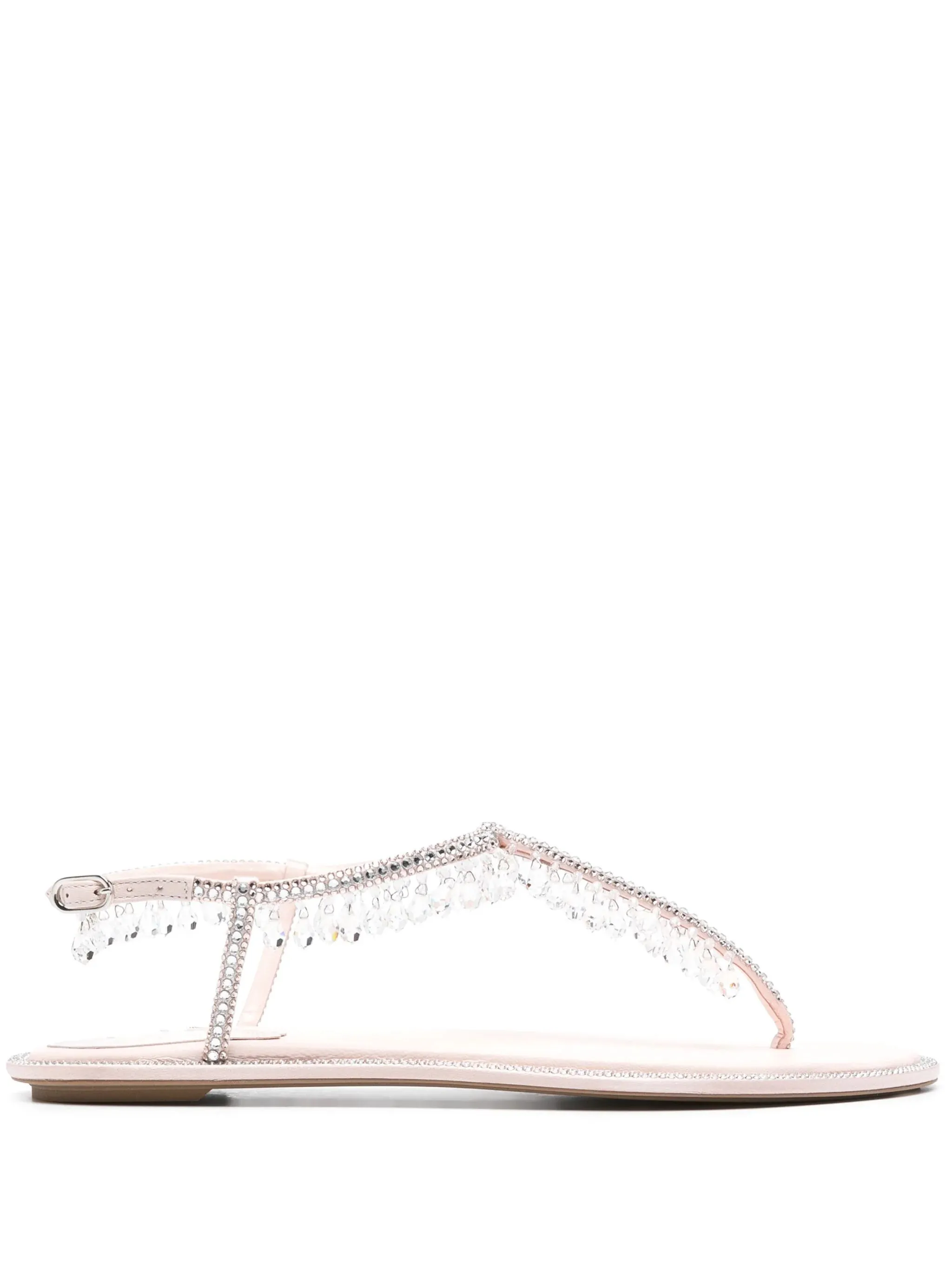 RENE' CAOVILLA Pink Diana Sandals with Crystals