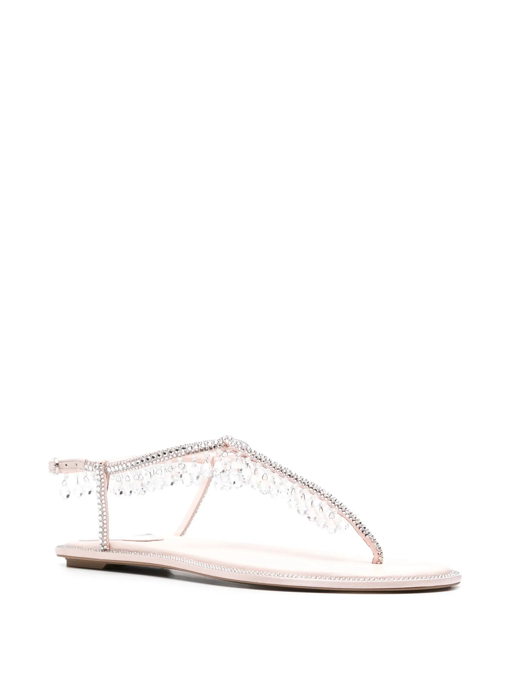 RENE' CAOVILLA Pink Diana Sandals with Crystals