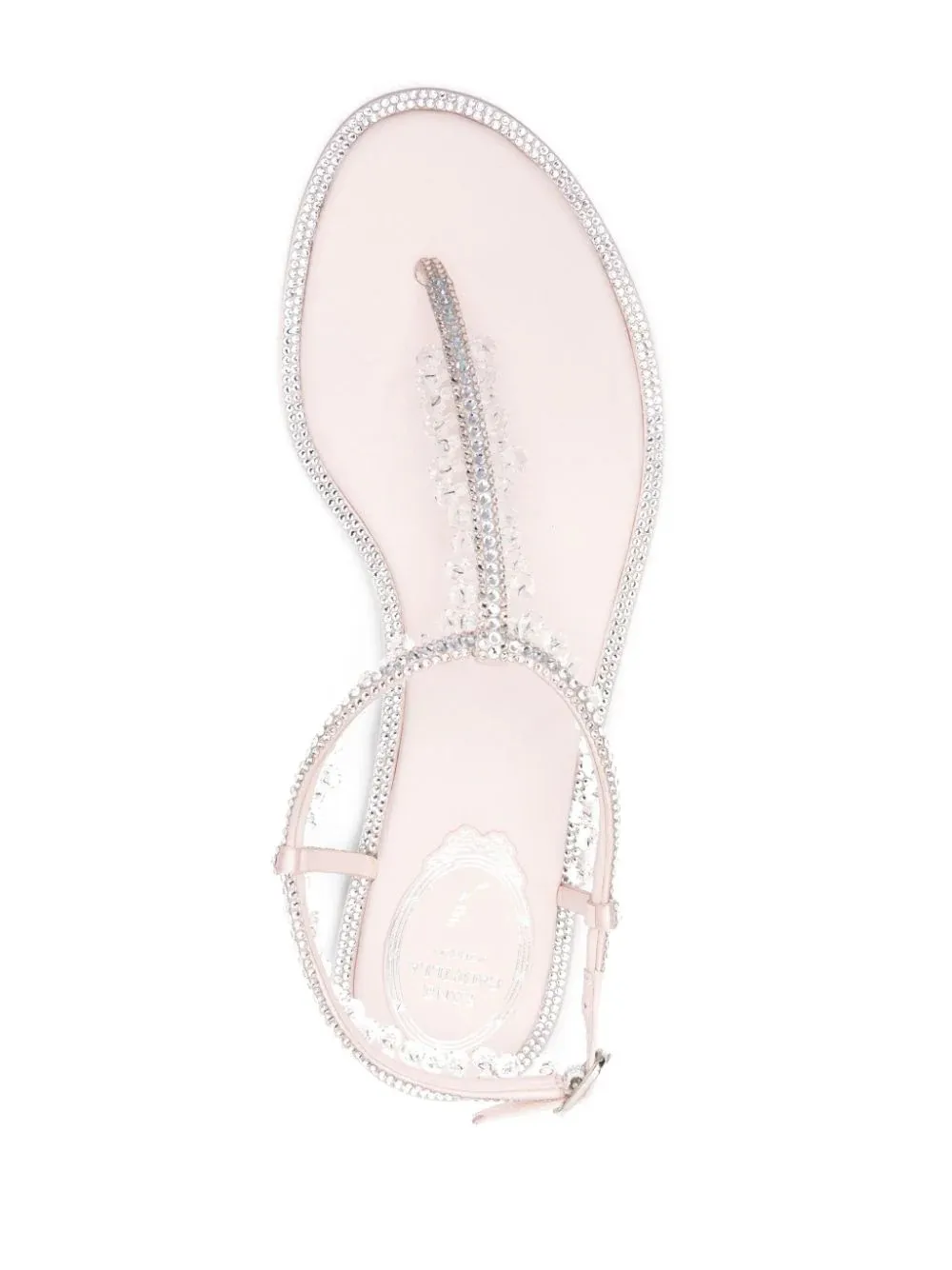 RENE' CAOVILLA Pink Diana Sandals with Crystals