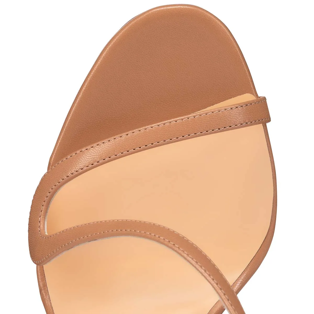 Rosalie 100mm Blush Leather and PVC Sandals for Women