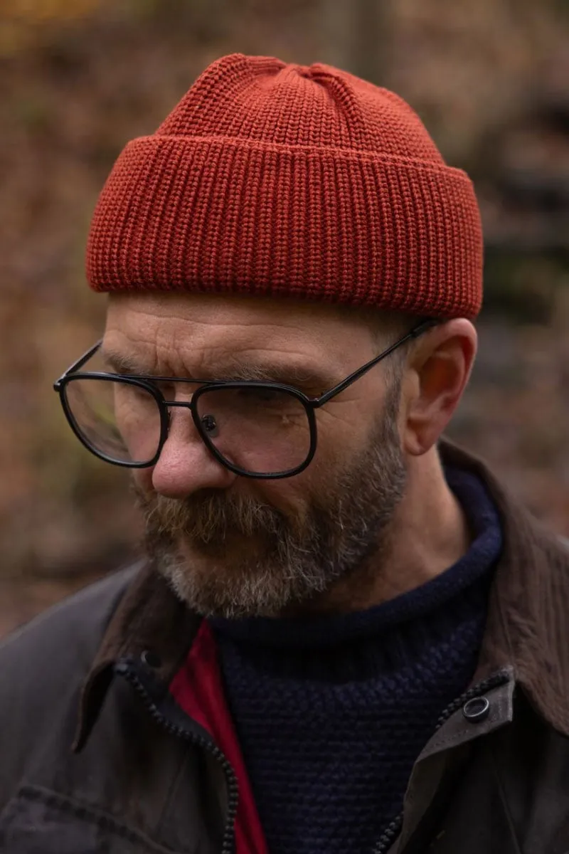 Rust Merino Bifold Watch Cap