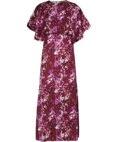 Women's Pink Purple Burgundy Midi Dress Grace