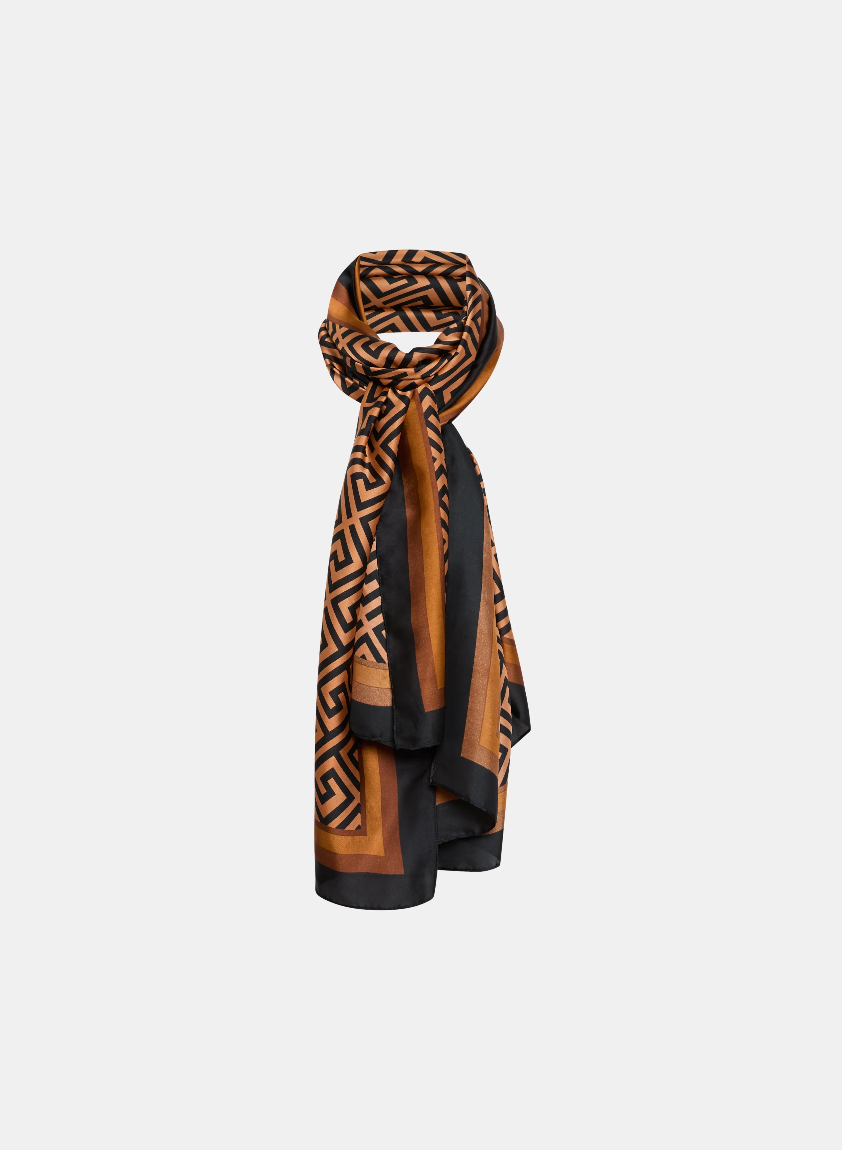 Silk Scarf with Geometric Pattern