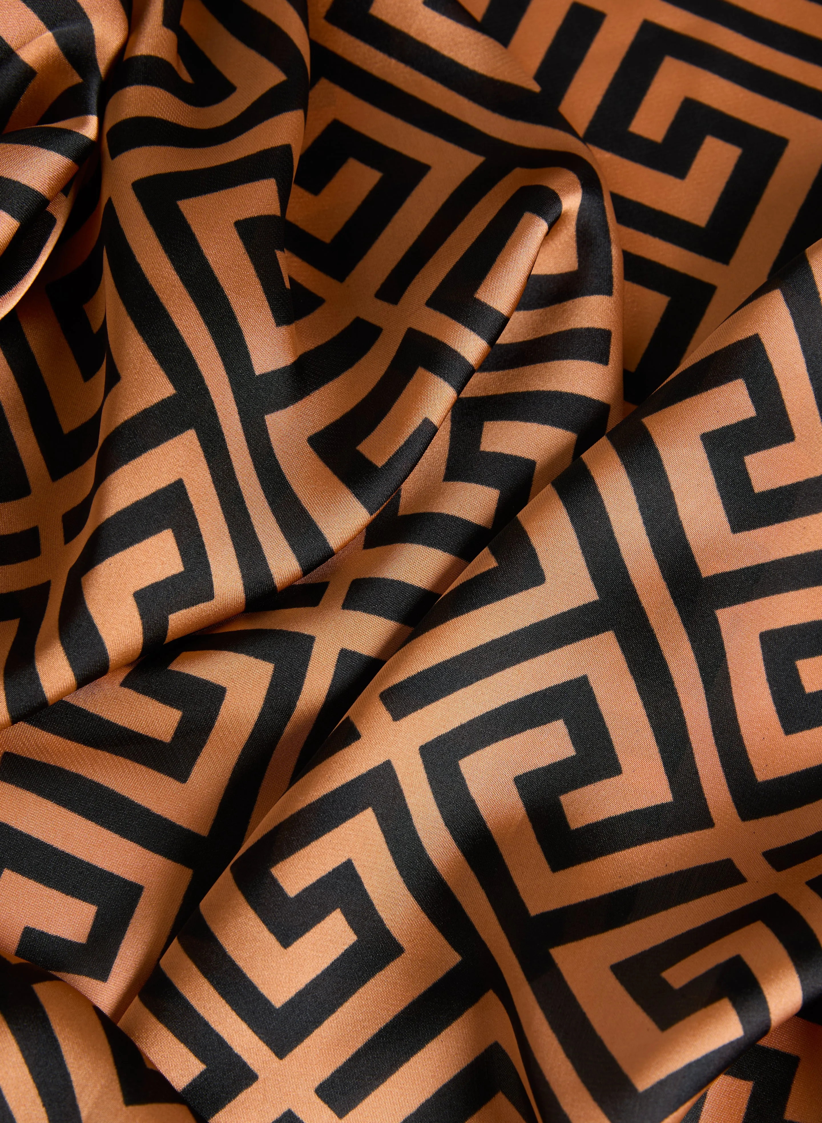 Silk Scarf with Geometric Pattern