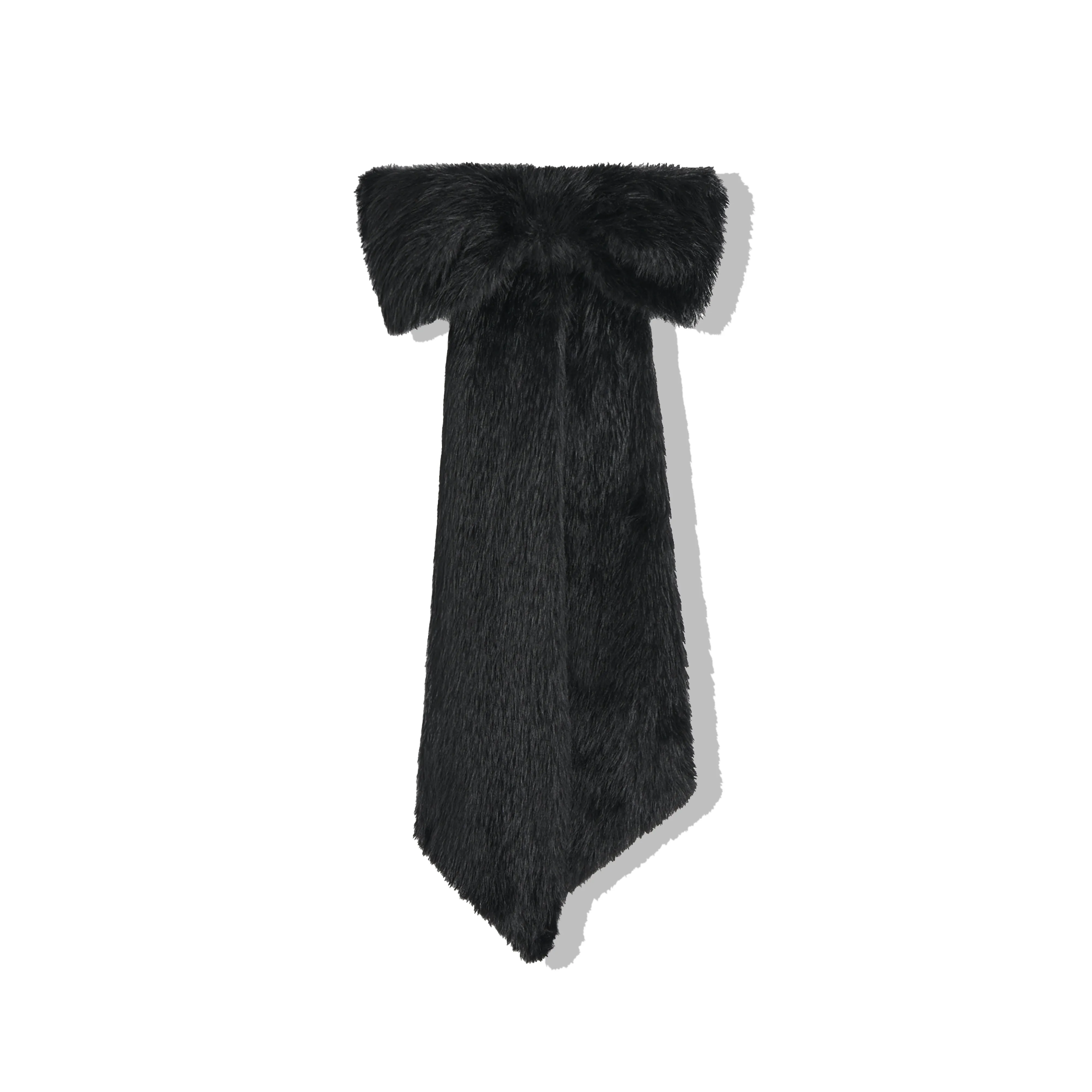 Simone Rocha Women's Black Jet Faux Fur Bow Scarf With Embellishment