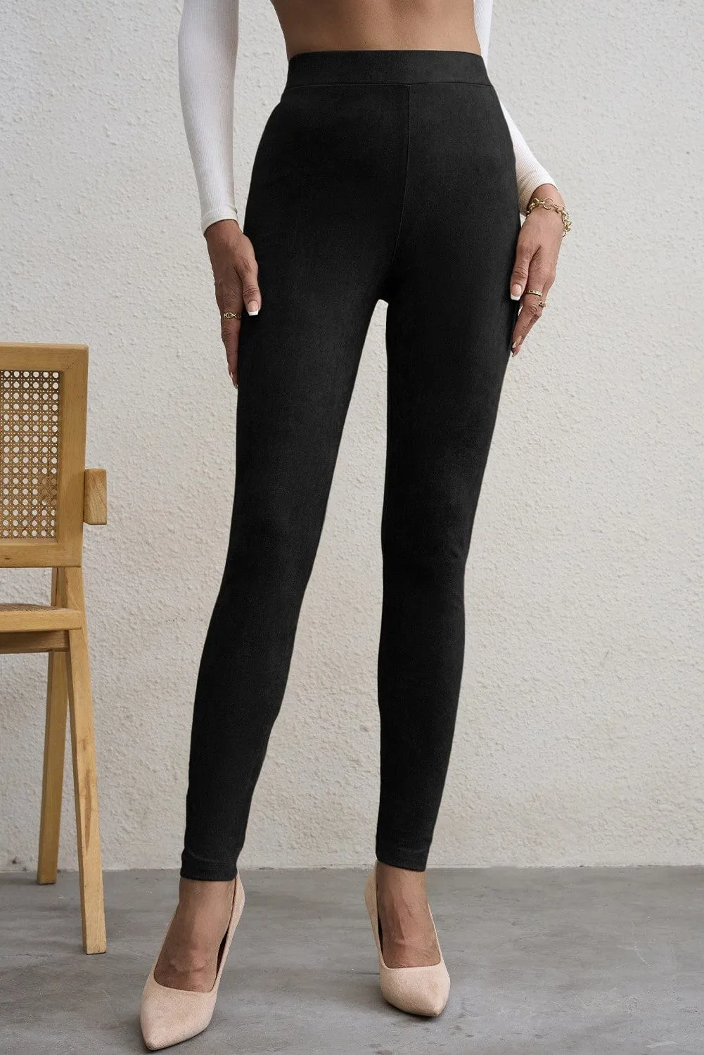 Skinny Faux Suede Leggings