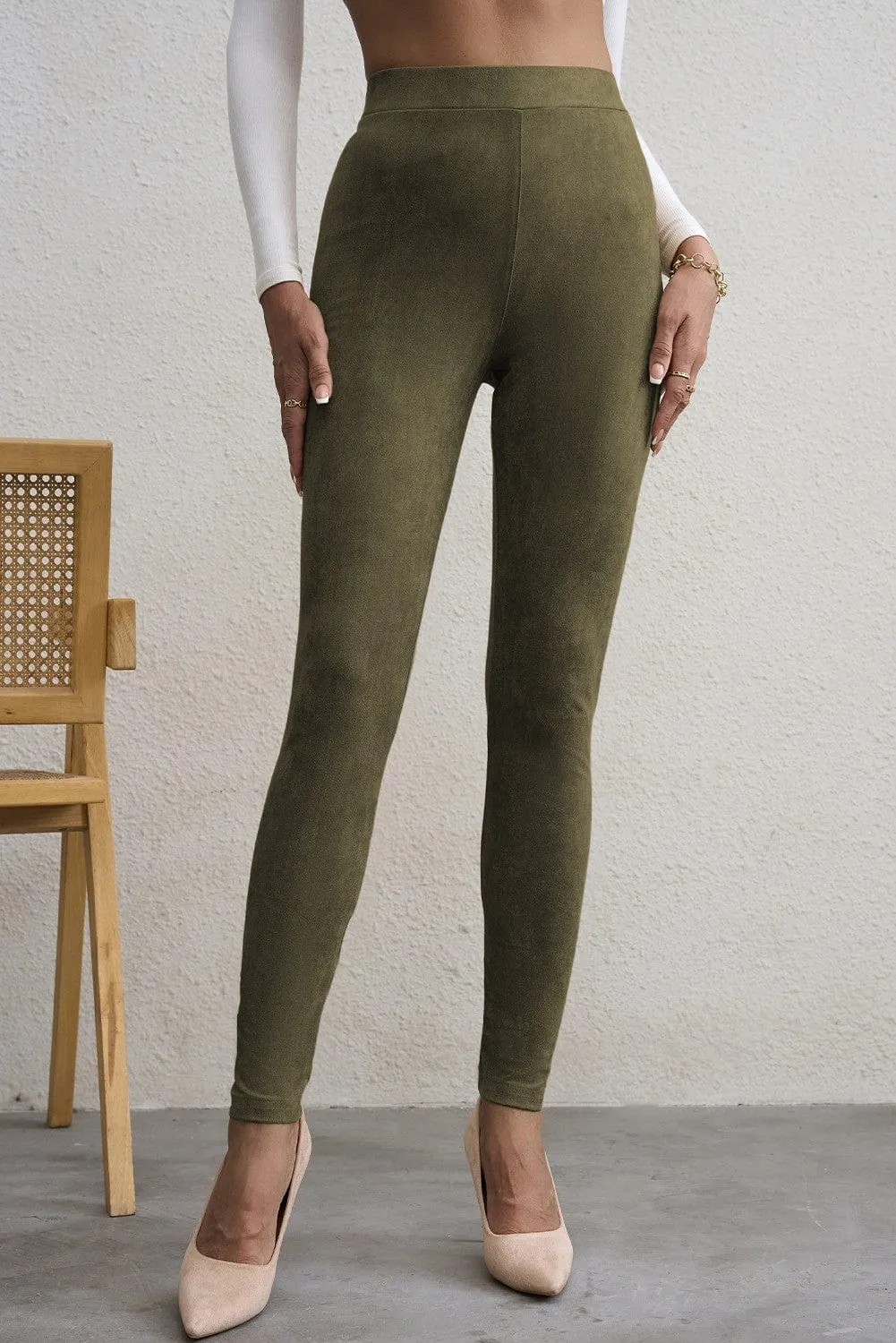 Skinny Faux Suede Leggings