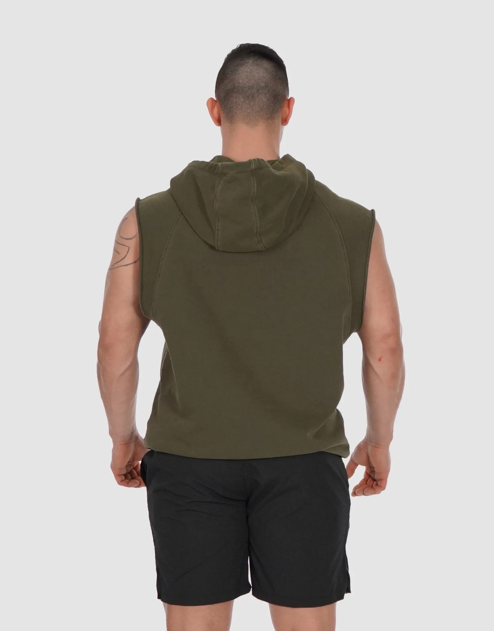 Sleeveless Hoodie with Amped Design