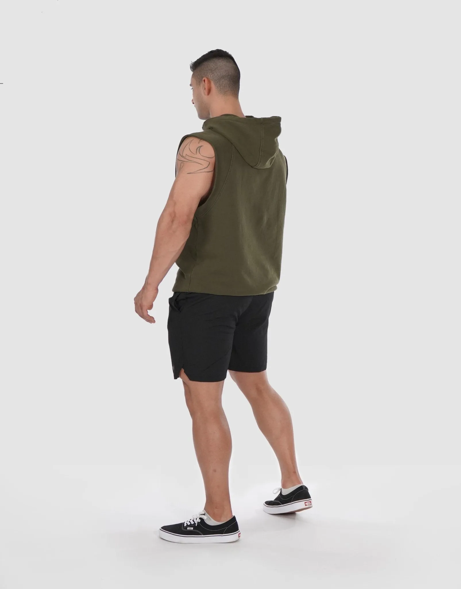 Sleeveless Hoodie with Amped Design