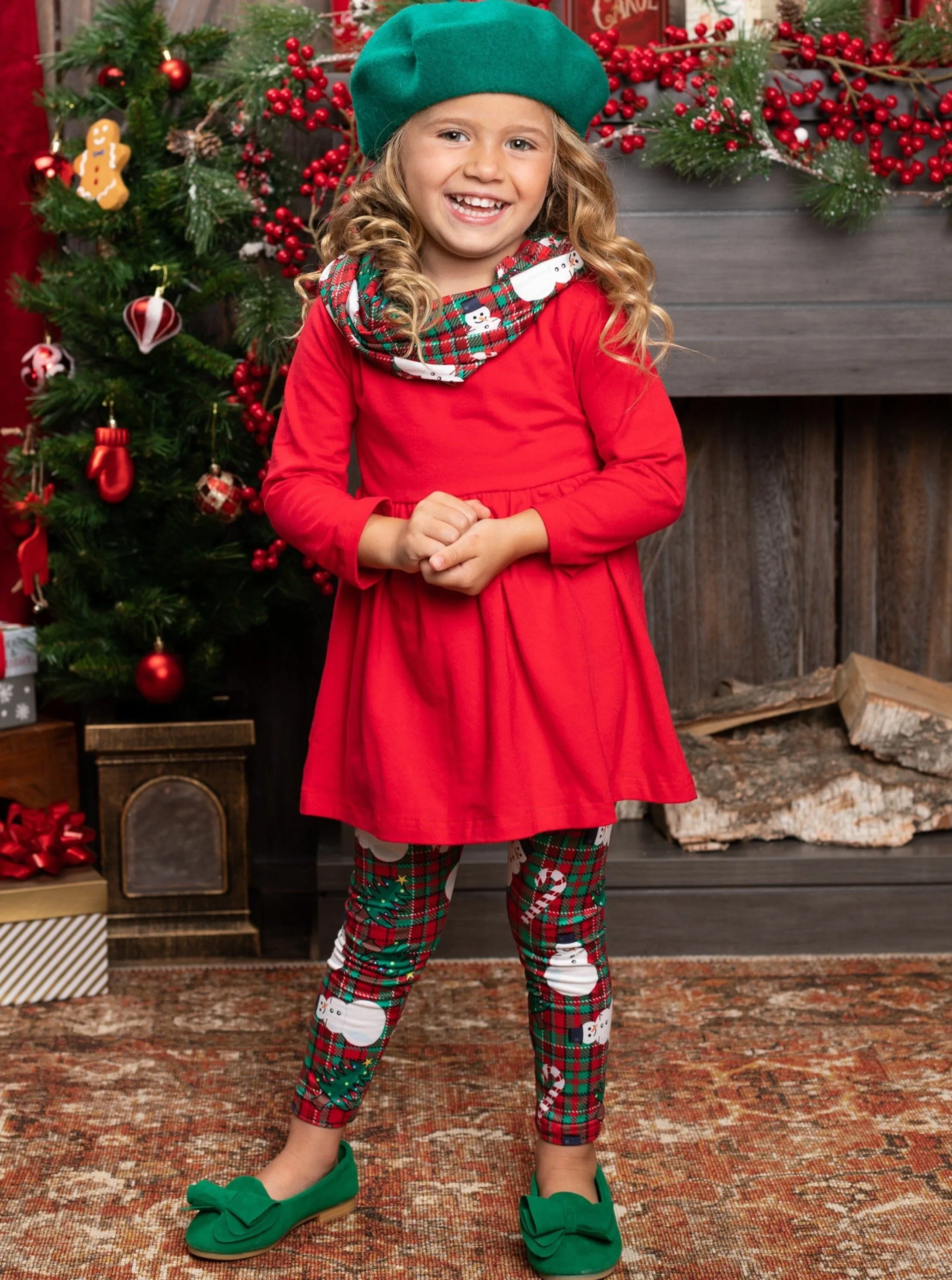 Snowmen Candy Canes Winter Outfit Set