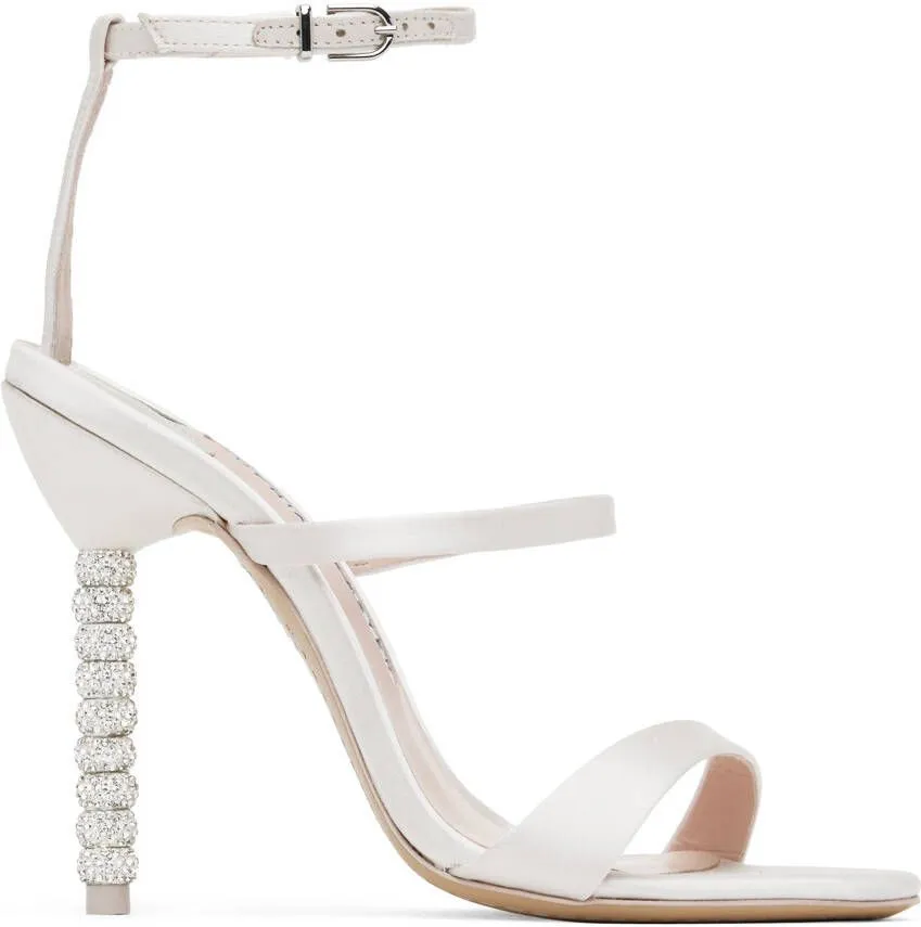 Sophia Webster Off-White Rosalind Crystal Heeled Sandals