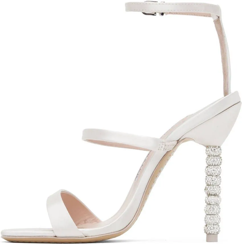 Sophia Webster Off-White Rosalind Crystal Heeled Sandals