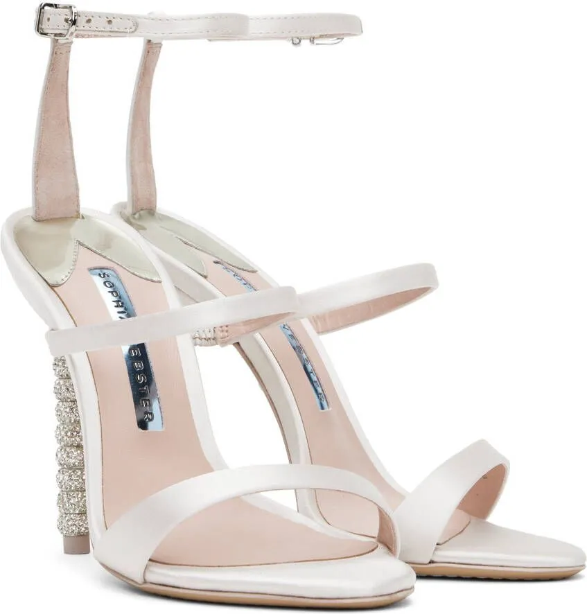 Sophia Webster Off-White Rosalind Crystal Heeled Sandals