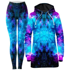 Space-themed Hoodie Dress and Leggings Set