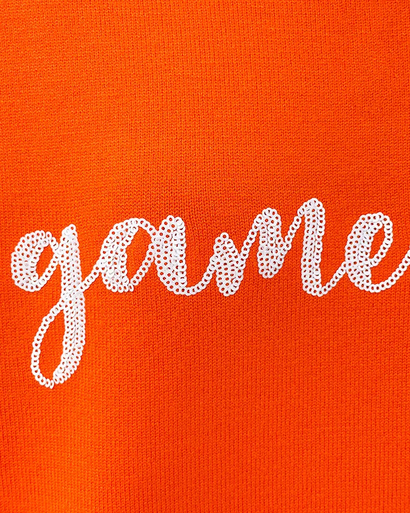 Sparkly script sports top